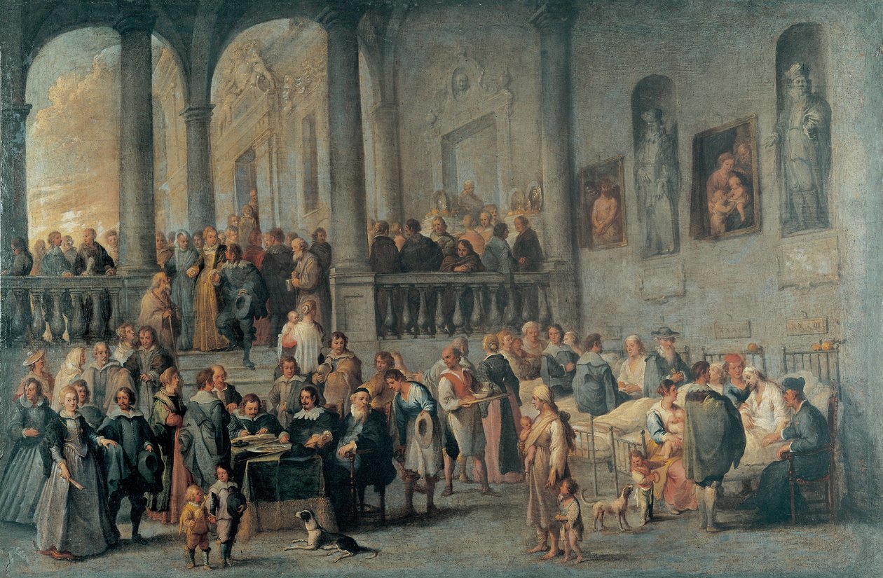 Navštívit nemocné od Waela, Cornelis, z (1592-1667). Olej na plátně, rozměr: 99x152, c. 1640, Muzeum Strada Nuova, Janov od Cornelis de Wael