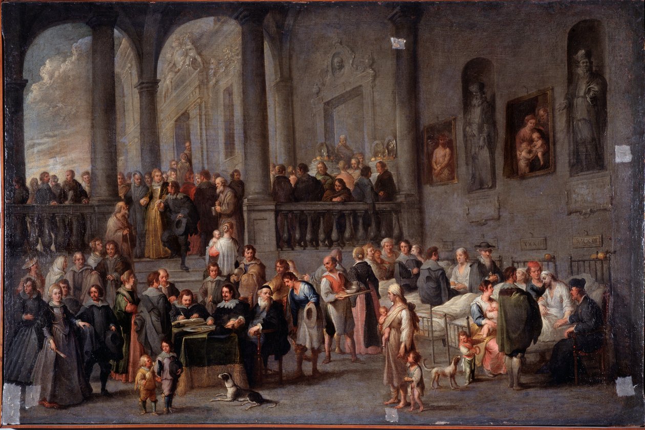 "Navštivte nemocné" Obraz Cornelis De Wael (1592-1667) (ec flam) po roce 1625 Rozměr 100x150 cm Genes, Musei di Strada Nuova (dříve Palazzo Bianco) od Cornelis de Wael