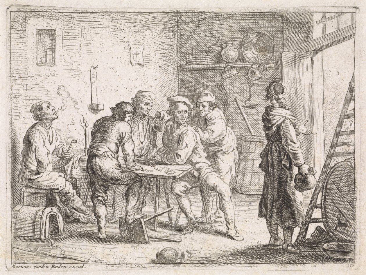 Žena opouští hostinec od Cornelis de Wael
