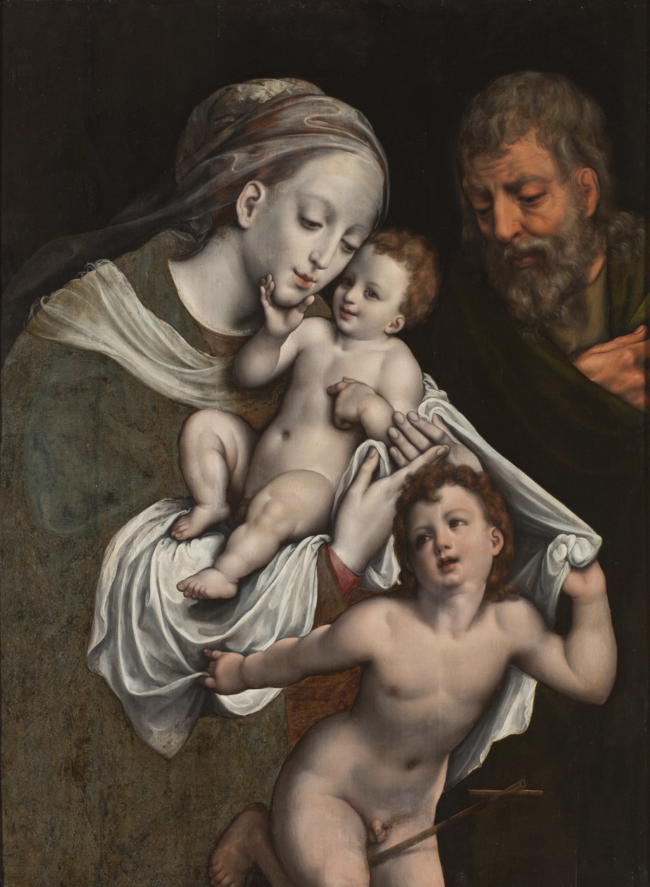 Svatá rodina s nemluvnětem svatým Janem od Cornelis van Cleve