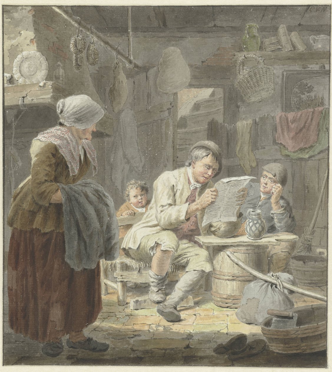 Čtenář novin od Cornelis van Noorde