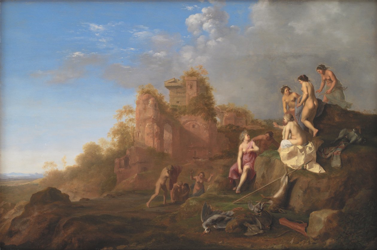 Diana a její nymfy od Cornelis van Poelenburch