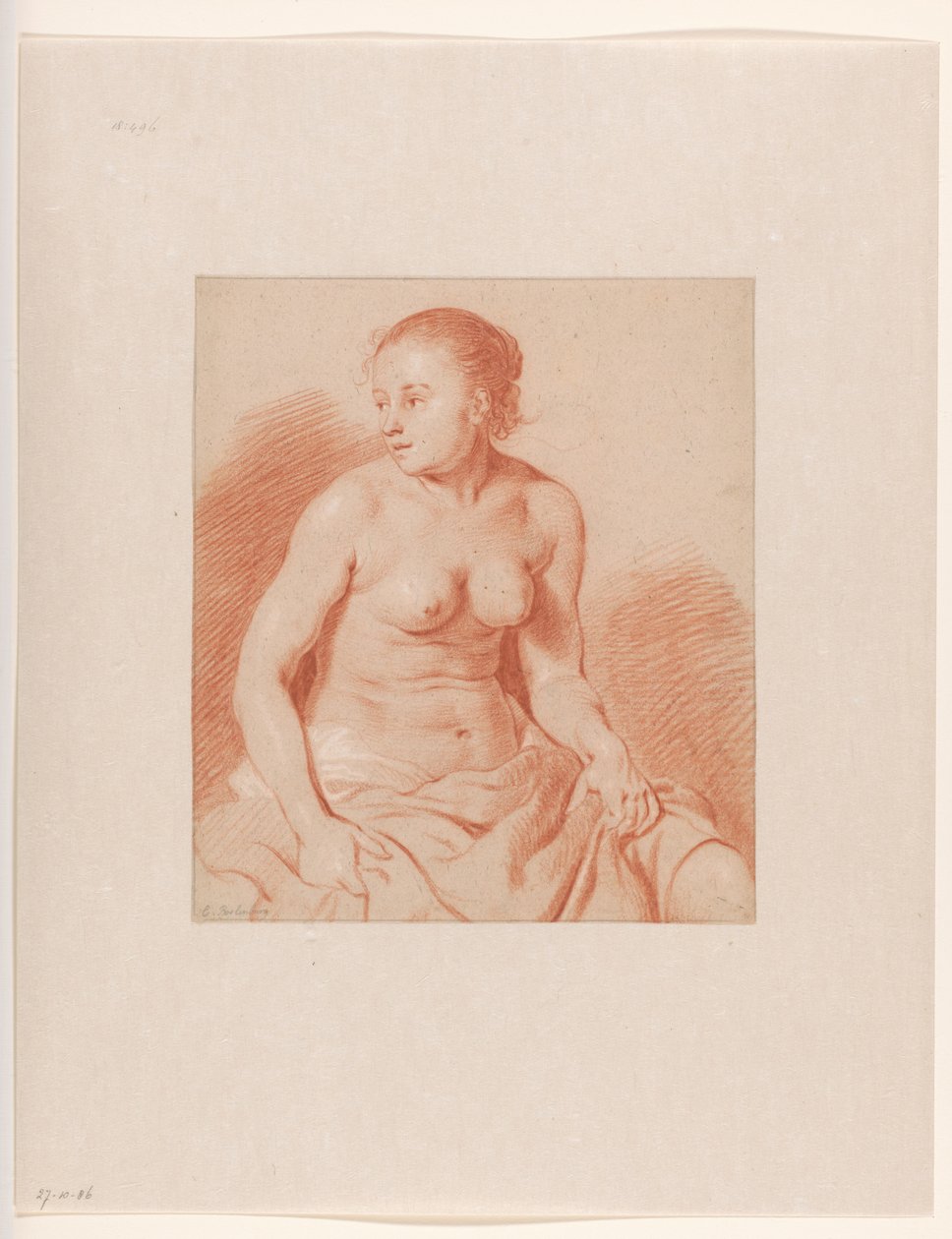 Sedící ženský akt od Cornelis van Poelenburch