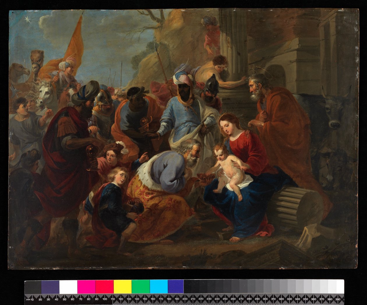 Klanění králů, před 1667 (olej na mědi) od Cornelis van Poelenburgh