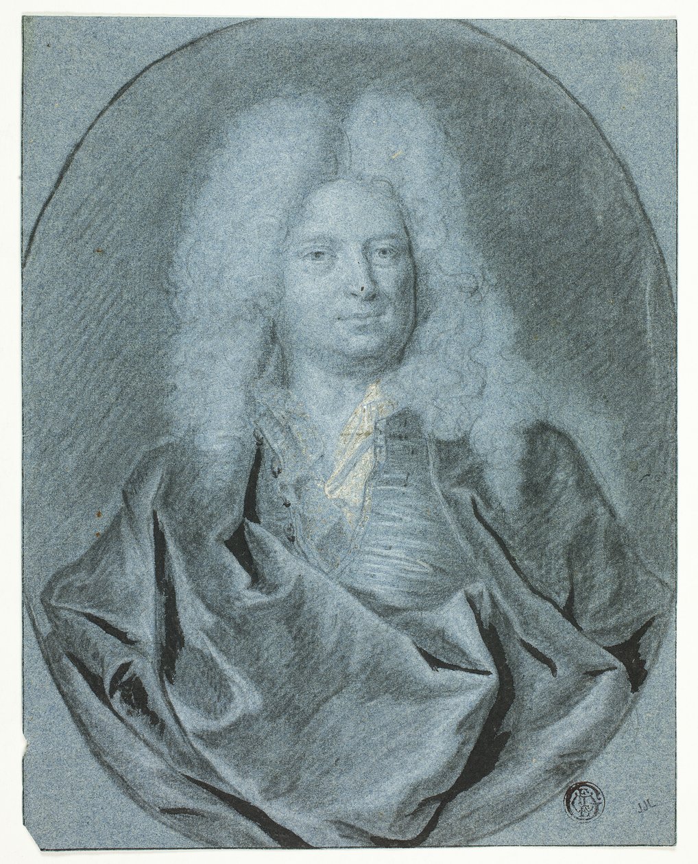 Portrétní busta muže v bílé paruce od Cornelis van Poelenburgh