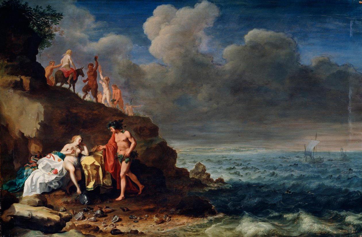 Bakchus a Ariadna na ostrově Naxos, 17. století od Cornelis van Poelenburgh or Poelenburch