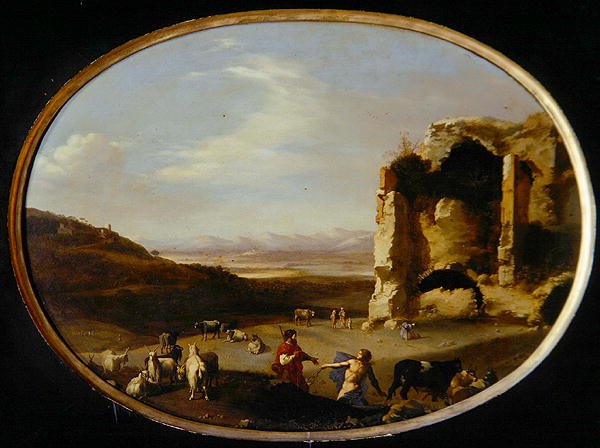 Merkur a Batto, cca 1621 (olej na plátně) od Cornelis van Poelenburgh or Poelenburch