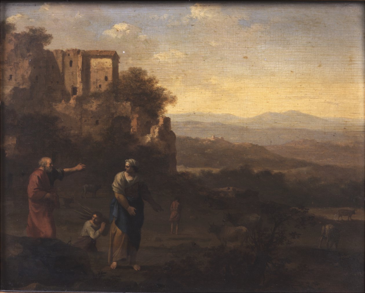 Vyhnání Hagar a Ismaela od Cornelis van Poelenburgh or Poelenburch