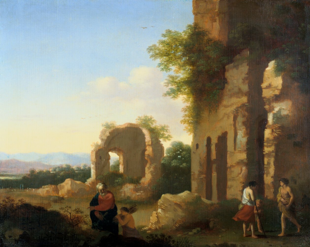 Odchod Abrahama a Izáka, 17. století od Cornelis van Poelenburgh or Poelenburch