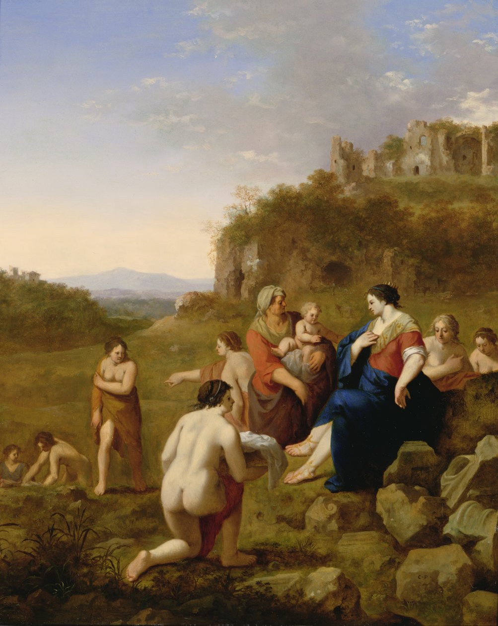 Nalezení Mojžíše od Cornelis van Poelenburgh or Poelenburch
