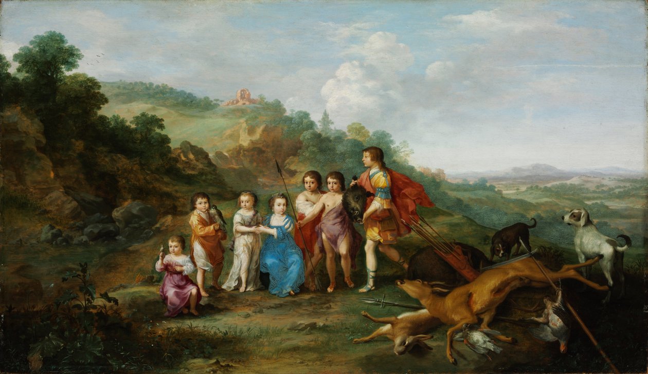 Sedm dětí Winterkinga, 1628 od Cornelis van Poelenburgh or Poelenburch