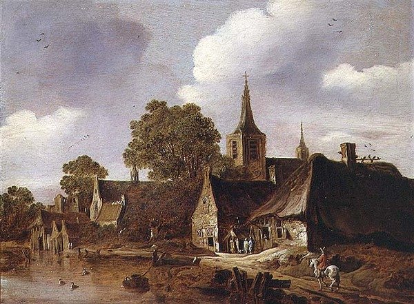 Vesnice u řeky od Cornelis van Zwieten