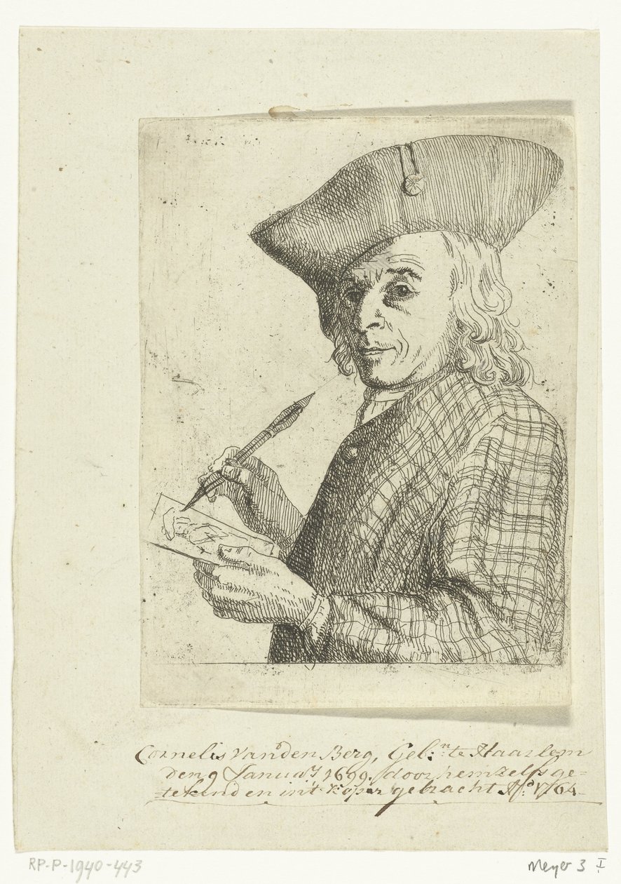 Autoportrét s perem a kresbou od Cornelis van den Berg