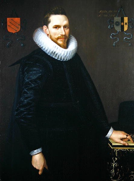 Portrét Adriaen de Kies van Wiessen, 1616 (viz 307902 pro pár) od Cornelis van der Voort