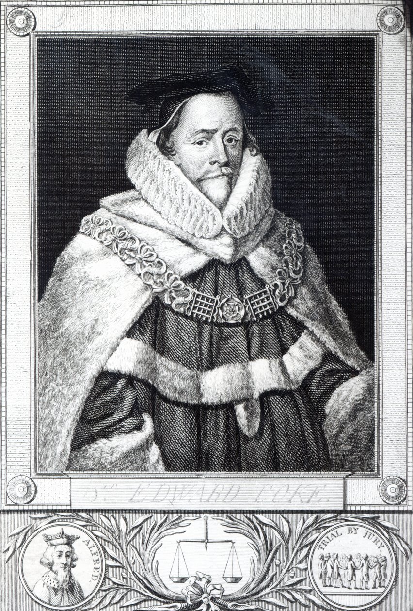Sir Edward Coke, rytý Thomas Trotter, 1792 od Cornelius Janssen van Ceulen