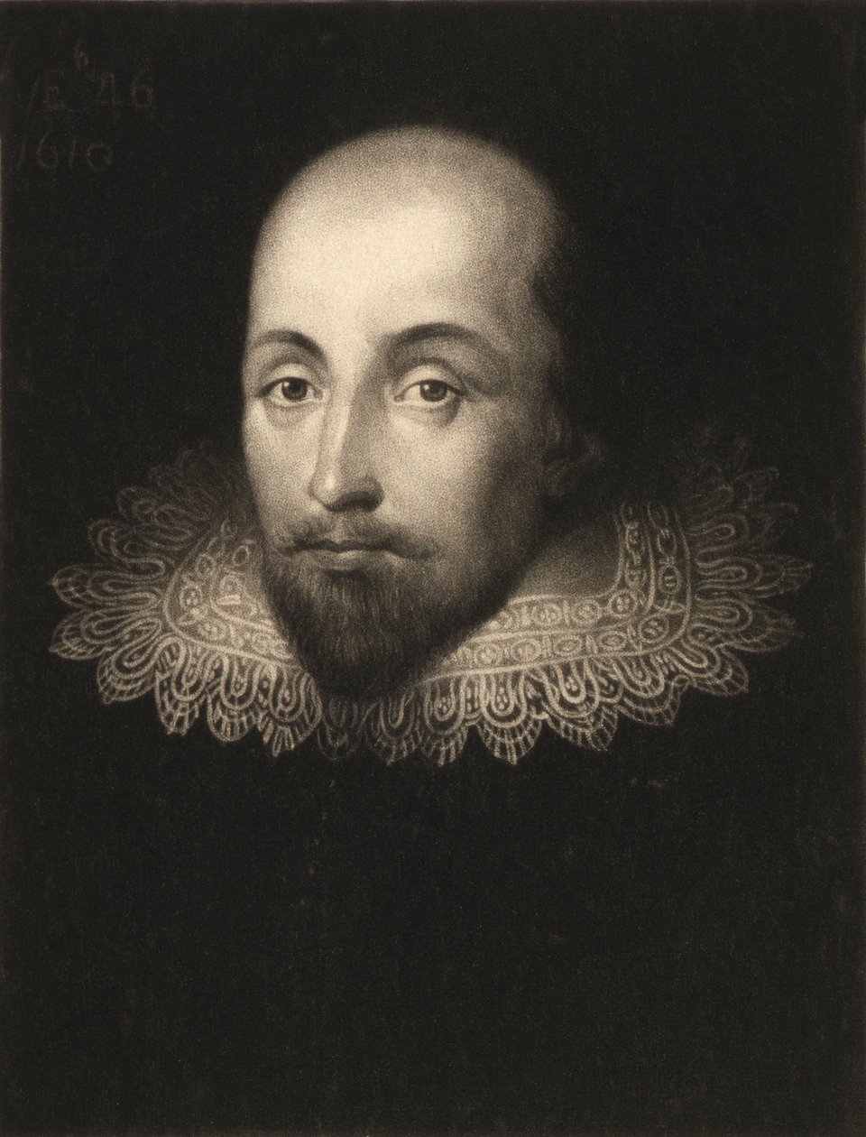 William Shakespeare (1564-1616), rytý Charles Turner (1773-1857) od Cornelius Janssen van Ceulen