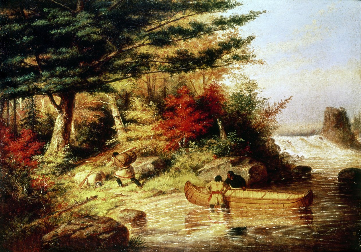 Indiáni přepravující kožešiny kanadskou divočinou, 1858 od Cornelius Krieghoff