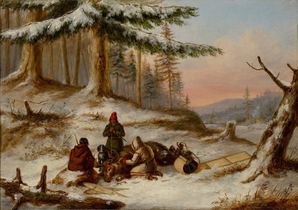 Lovci losů od Cornelius Krieghoff