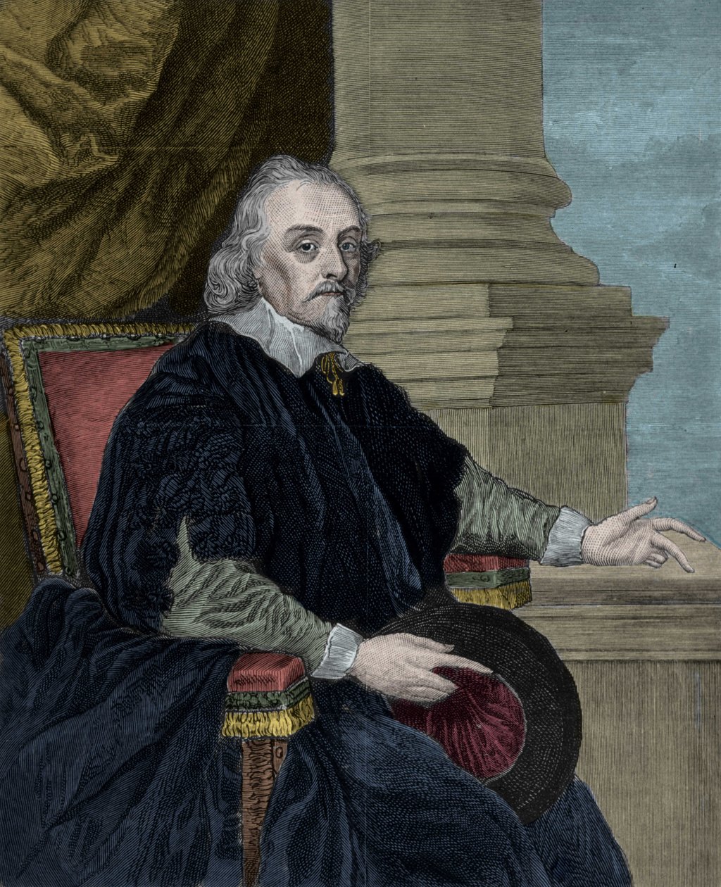 William Harvey (1578-1658), anglický lékař, podle obrazu Cornelius Jansen. od Cornelius (after) Jansen