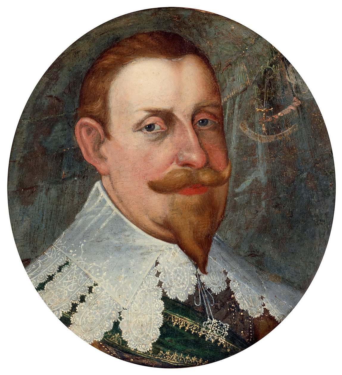 Gustave II Adolf (1594-1632), známý jako Velký nebo Lev severu, král Švédska - Obraz Cornelia Arendtze (1590-1655), olej na plátně (26x23,5 cm) od Cornelius Arendtz