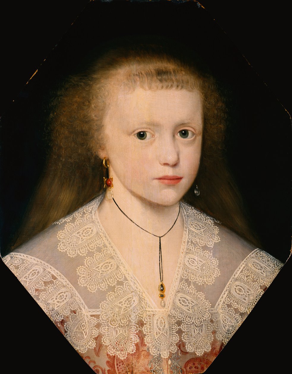 Portrét mladé dívky od Cornelius I (attr.to) Johnson
