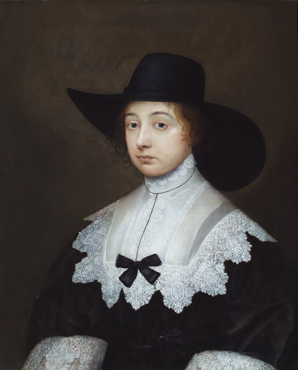 Portrét Dorothy Sydney, hraběnky z Leicesteru (olejomalba) od Cornelius I Johnson