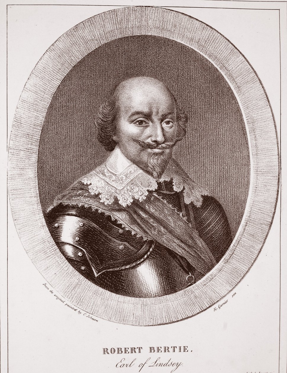 Robert Bertie, hrabě z Lindsey, připisován H. Garnierovi, ryl de Langlume od Cornelius I Johnson