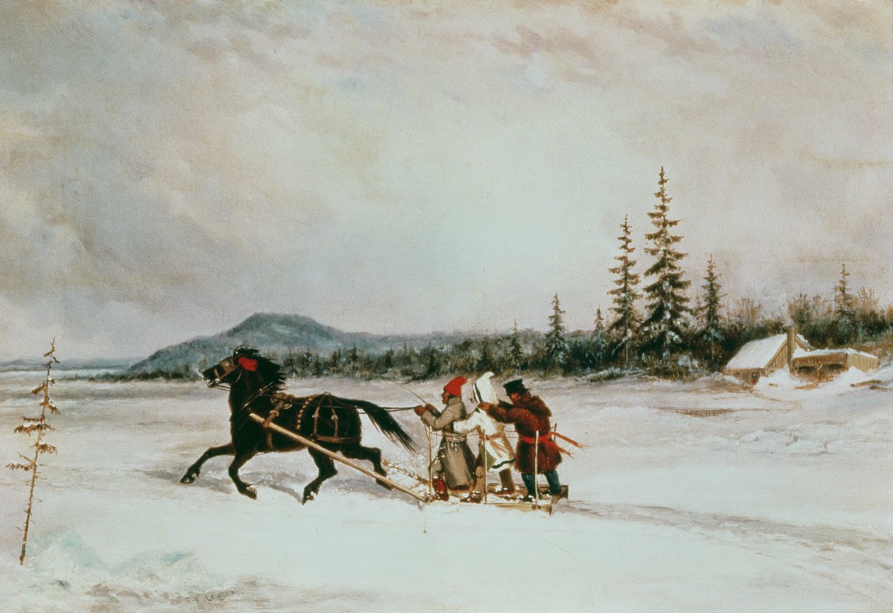 Habitants Sleighing, c.1855 od Cornelius Krieghoff