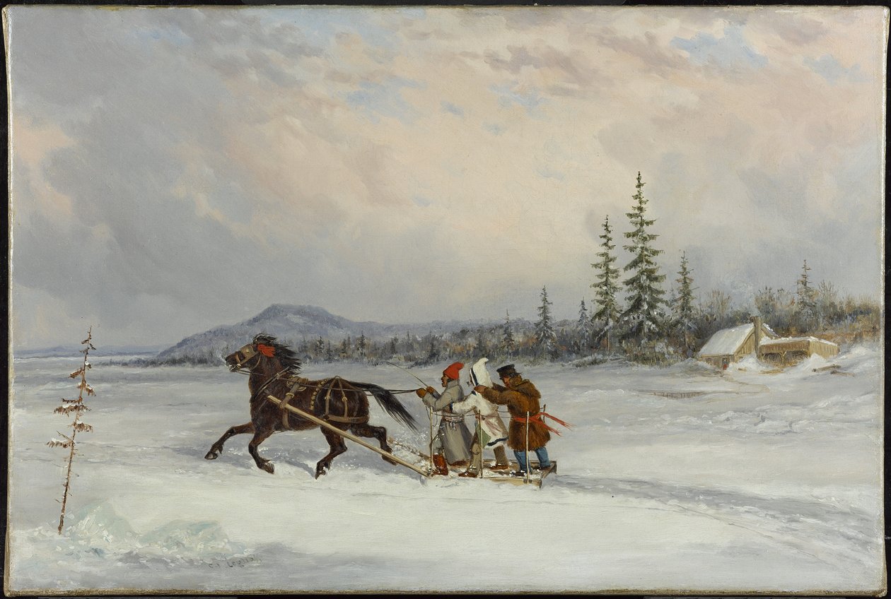 Habitants Sleighing, c.1855 od Cornelius Krieghoff