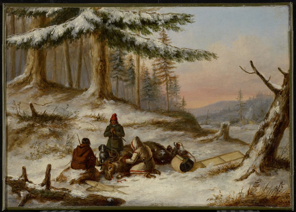 Lovci losů, kolem roku 1859 (olej na plátně) od Cornelius Krieghoff