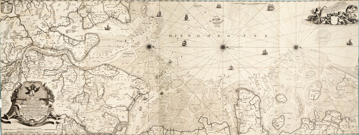 Mapa Severního moře od Cornelius Martin Wohlers
