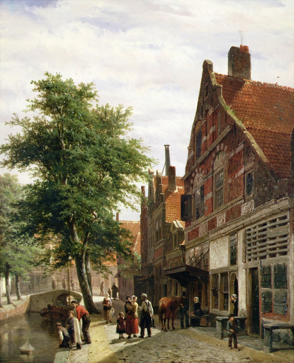 Zuiderhavendijk, Enkhuizen v létě od Cornelius Springer