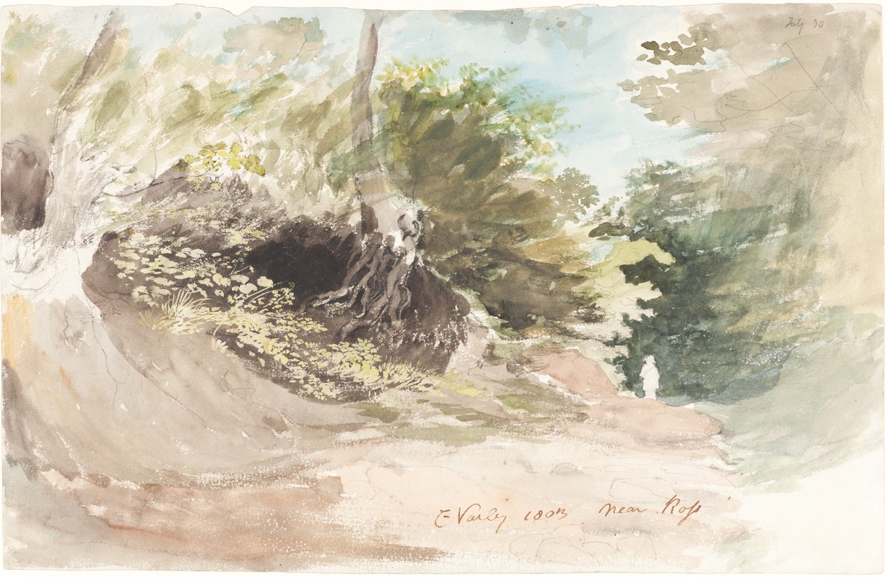 Wooded Lane poblíž Ross od Cornelius Varley