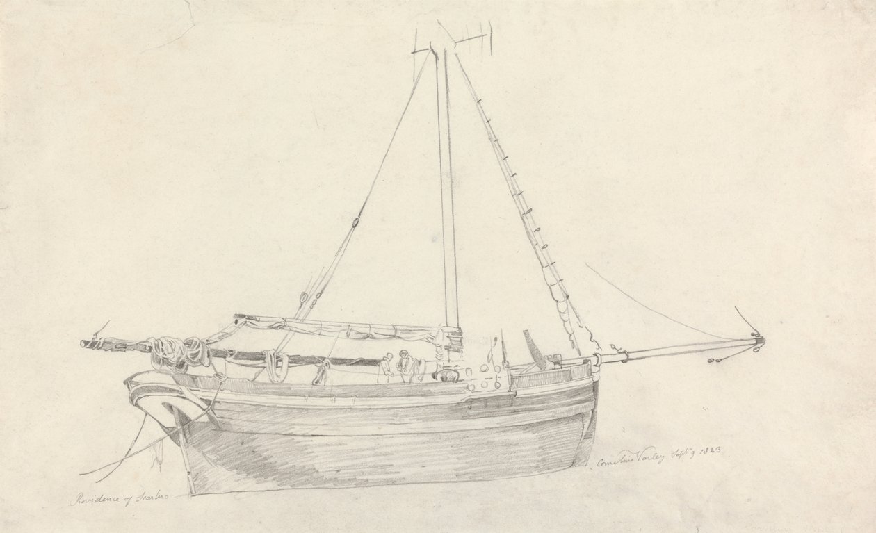Rybářské plavidlo "Providence" ze Scarborough od Cornelius Varley