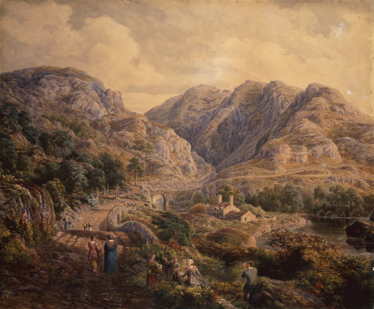Průsmyk Pont Aber Glaslyn, Severní Wales od Cornelius Varley
