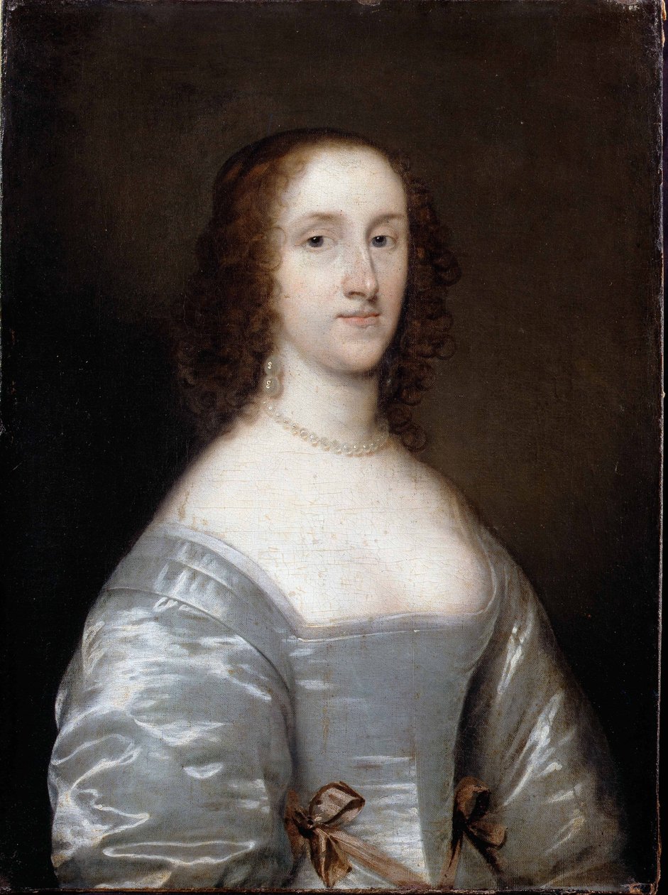 Portrét dámy v bílém od Cornelius the elder Johnson