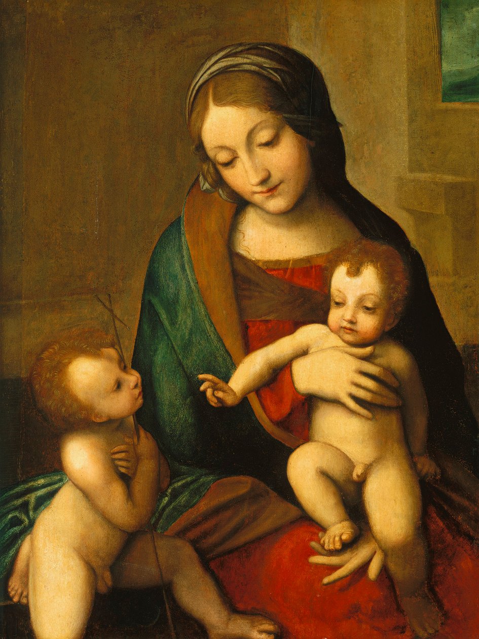 Madona s dítětem se svatým Janem, c. 1510 od Antonio da Correggio