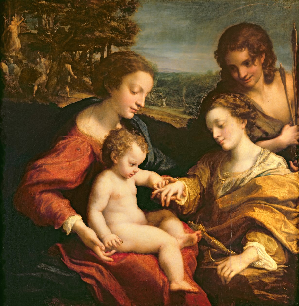 Mystická svatba sv. Kateřiny Alexandrijské, kolem 1526-27 od Antonio da Correggio