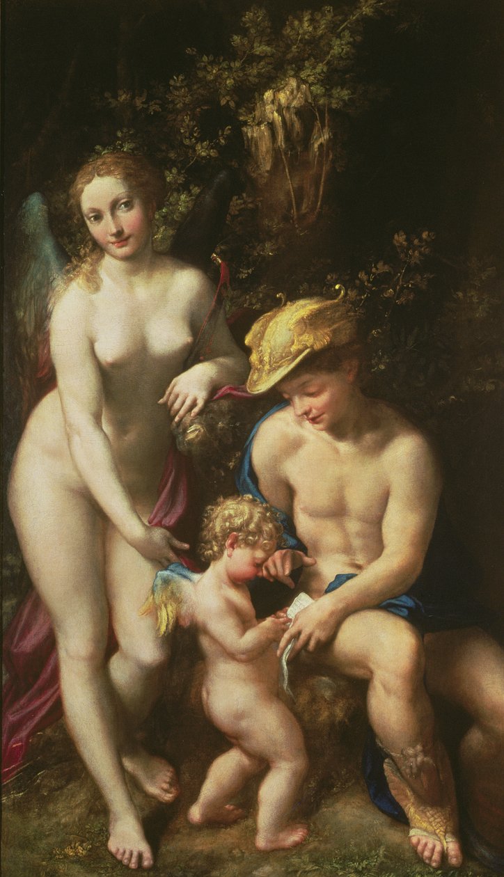 Venuše s Merkurem a Amorem ("Škola lásky"), kolem roku 1525 od Antonio da Correggio