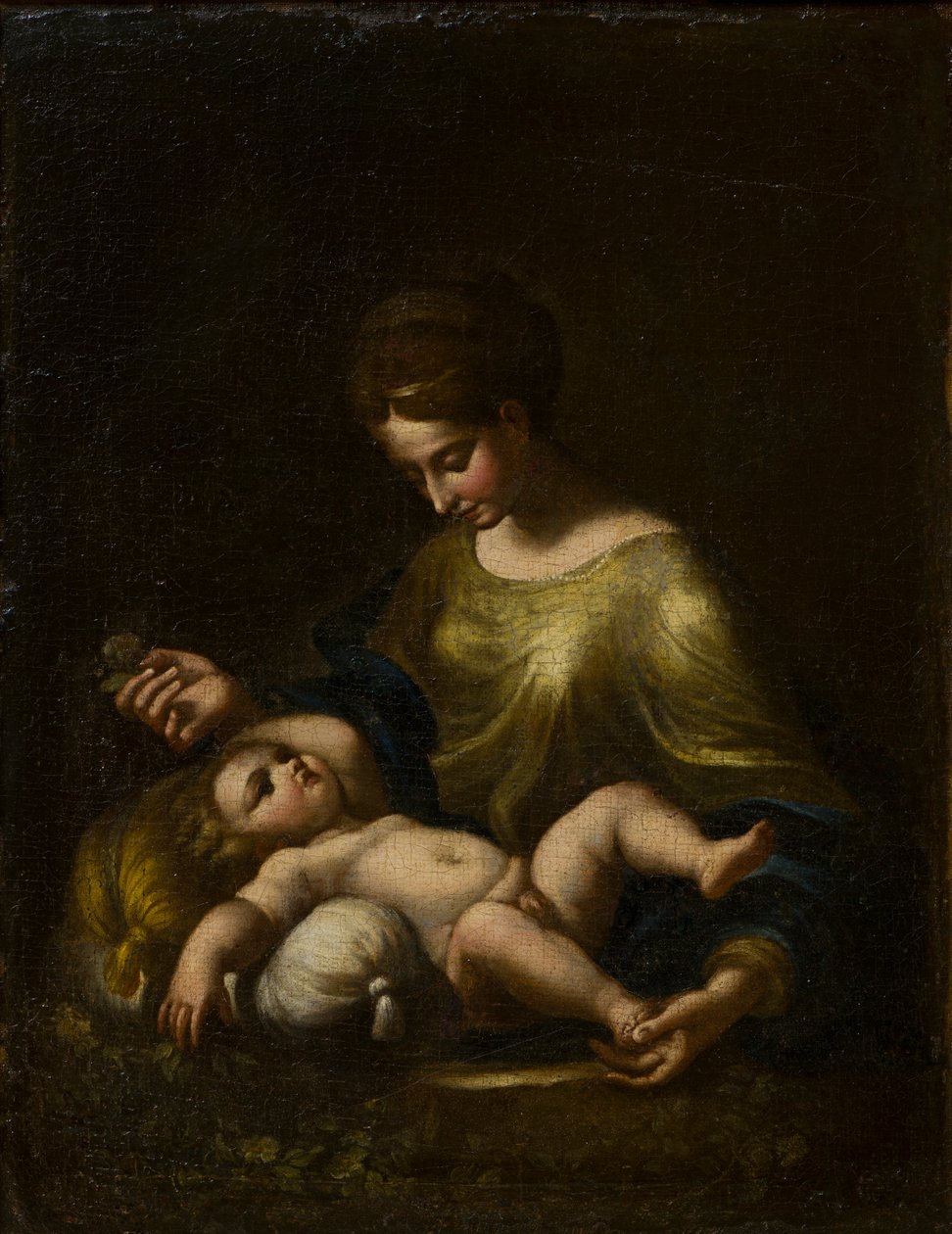 Madona s dítětem, kolem 1509-34 (olej na plátně) od Correggio