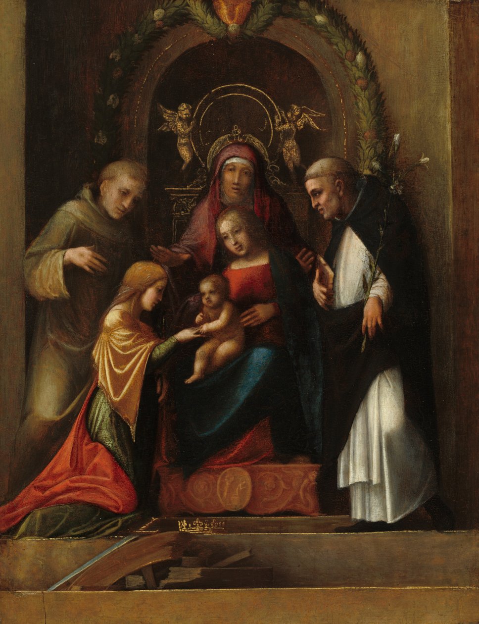 Mystická svatba svaté Kateřiny, 15101515. od Correggio