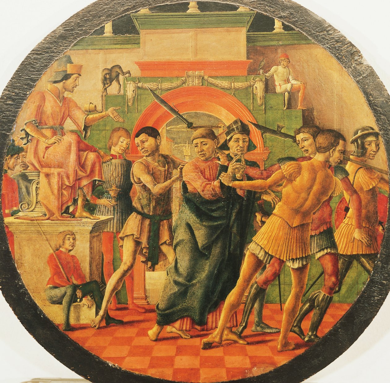 Oltářní obraz svatého Maurelia, výjev odsouzení svatého Mauricia, cca 1480, od Cosme