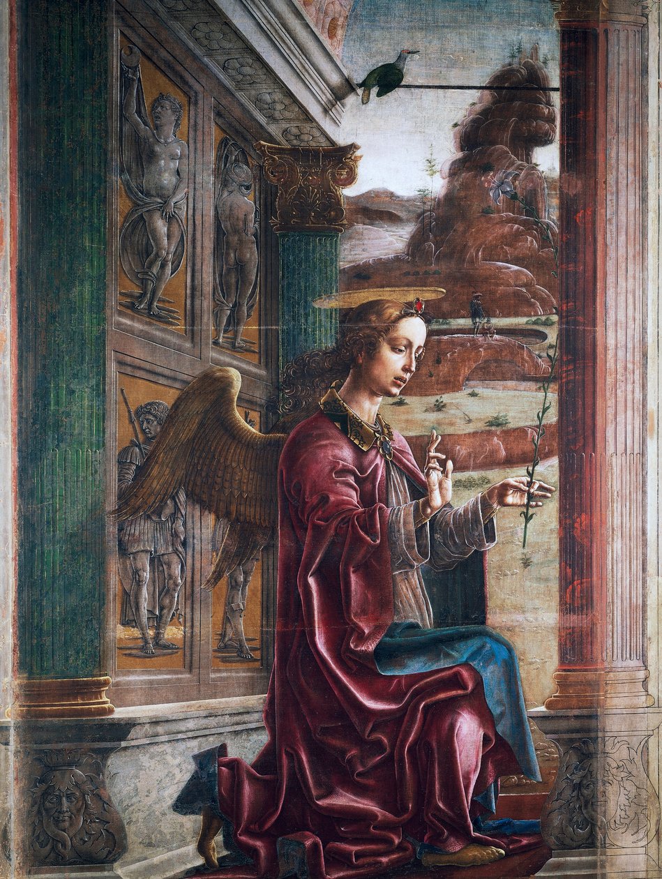 Anděl, detail ze Zvěstování od Cosimo Tura