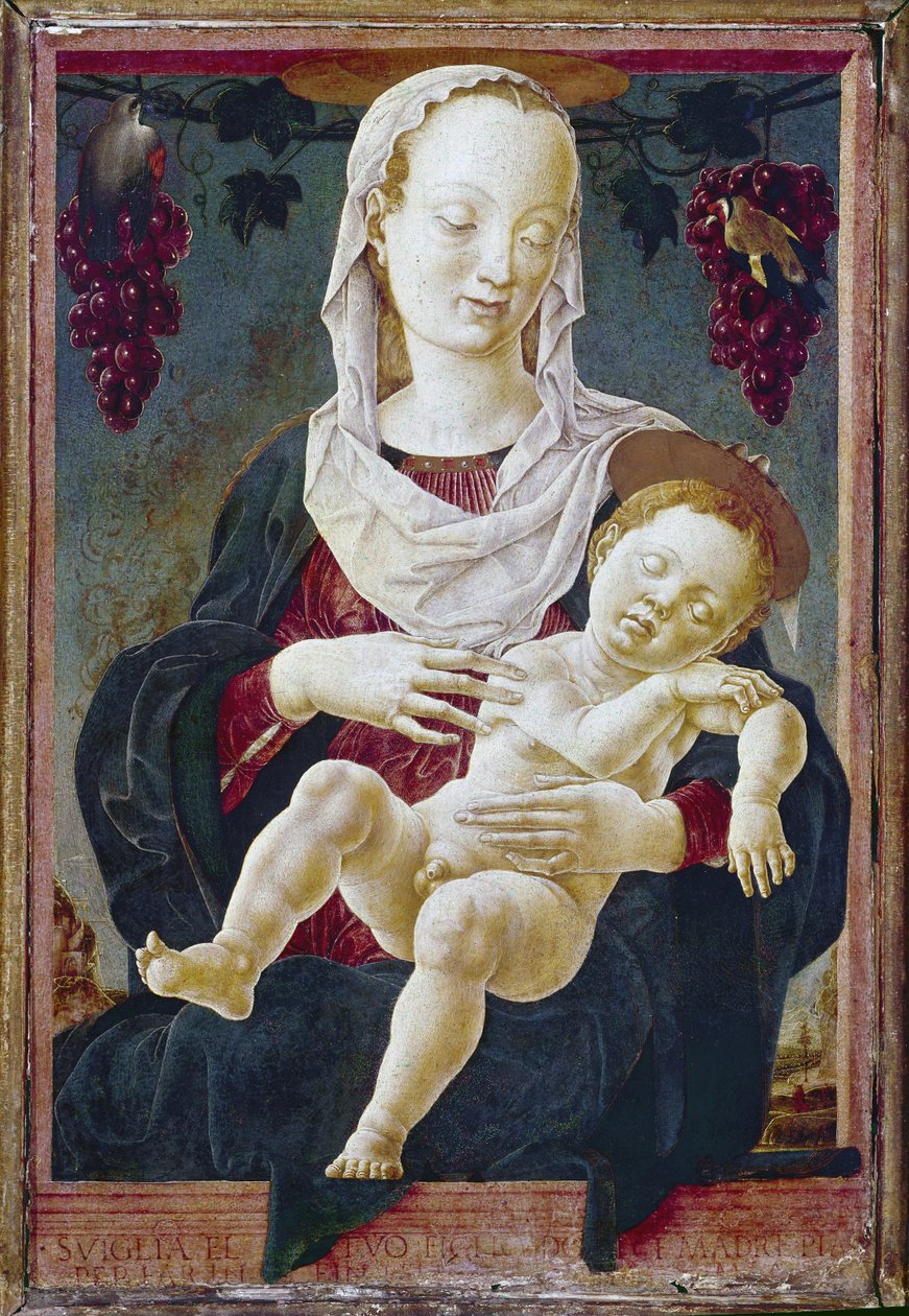 Madonna ja lapsi, joka tunnetaan nimellä Our Lady of the Zodiac. n. 1459-63 (tempera aluksella) od Cosimo Tura