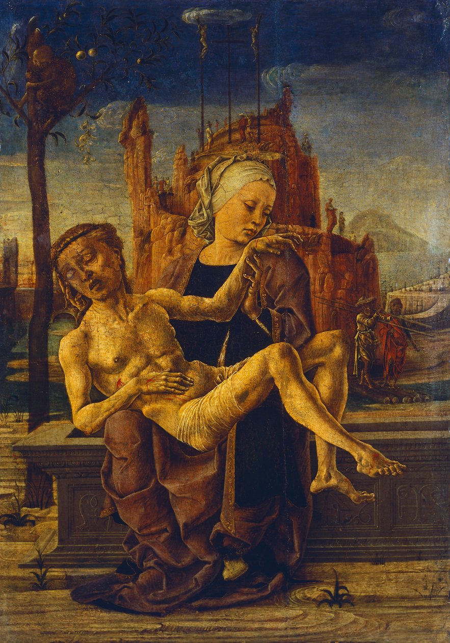 Pieta od Cosme Tura (asi 1430 - 1495), olej na dřevě, 48x33 cm, asi 1460 od Cosimo Tura