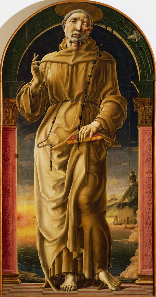 Svatý Antonín, od Cosme Tura (asi 1430-1495), malba. od Cosimo Tura