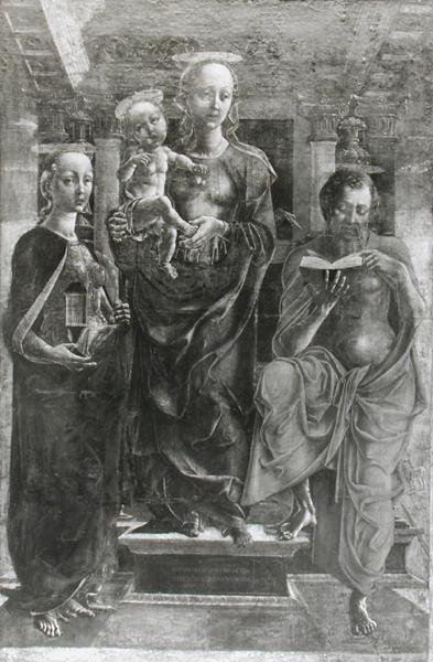 Panna s dítětem s Marií Magdalenou a svatým Jeronýmem od Cosimo Tura