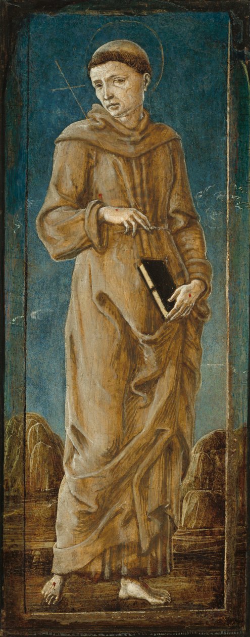 Svatý František [panel zcela vlevo] od Cosmè Tura