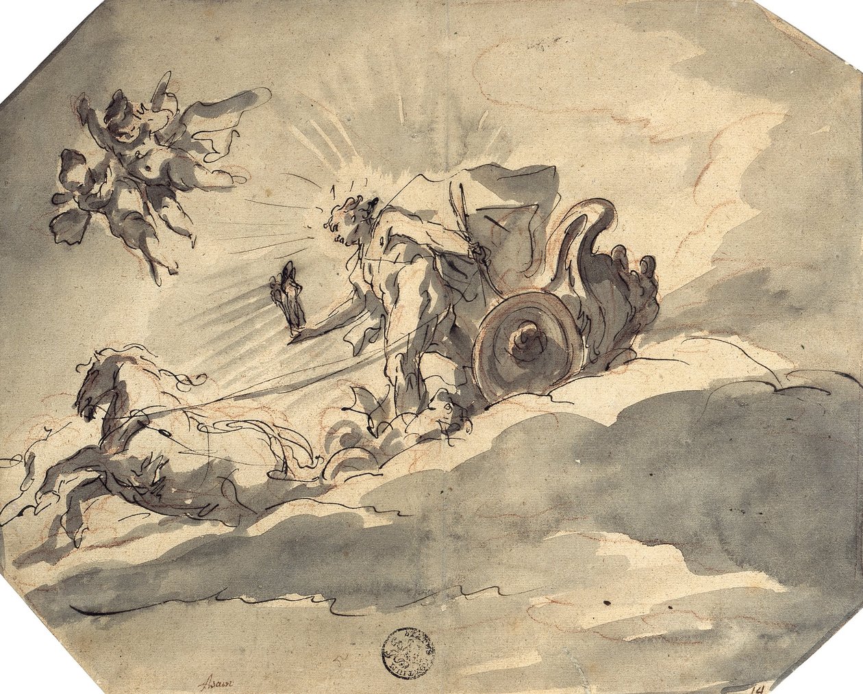 Apollo ve svém voze od Cosmas Damian Asam