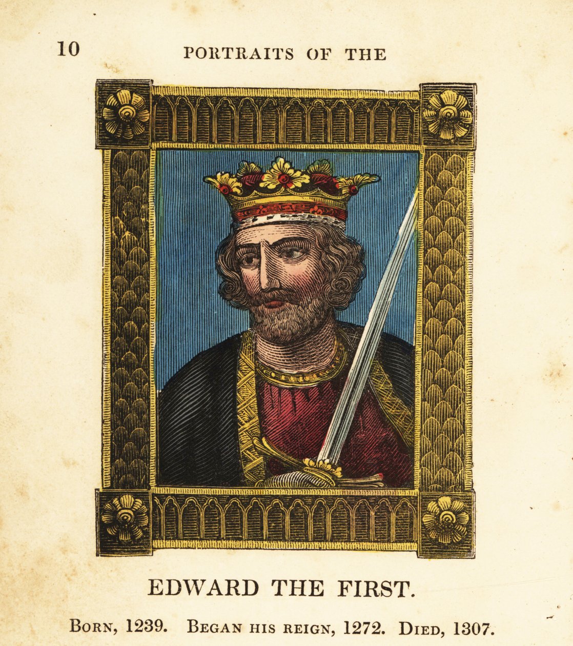 Portrét krále Edwarda Prvního, anglického krále Edwarda I., narozeného roku 1239, začal vládnout roku 1272 a zemřel roku 1307 od Cosmo Armstrong